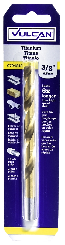 BIT DRILL TITANIUM 3/8IN