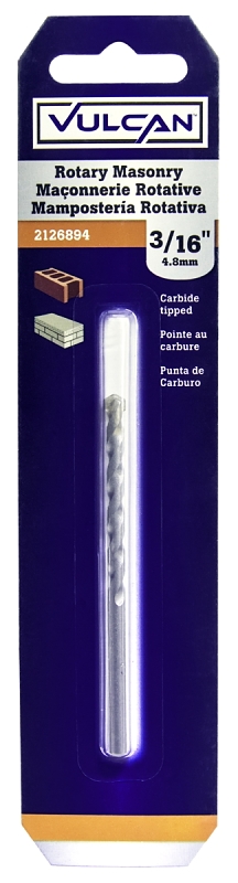 Rotary Masonry Drill Bit 3/16"x4"