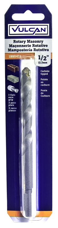 Rotary Masonry Drill Bit 1/2"x6"