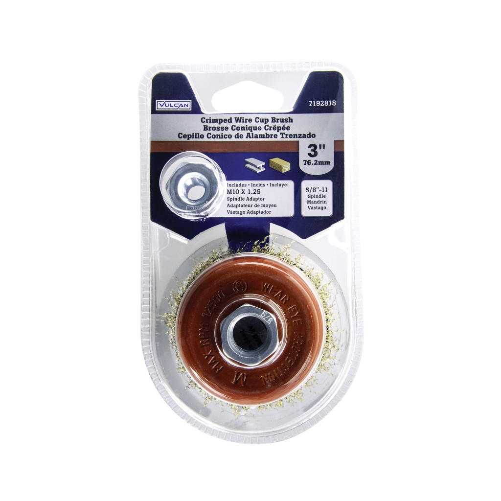 Wire Cup Brush Crimped 3" 5/8" Arbor