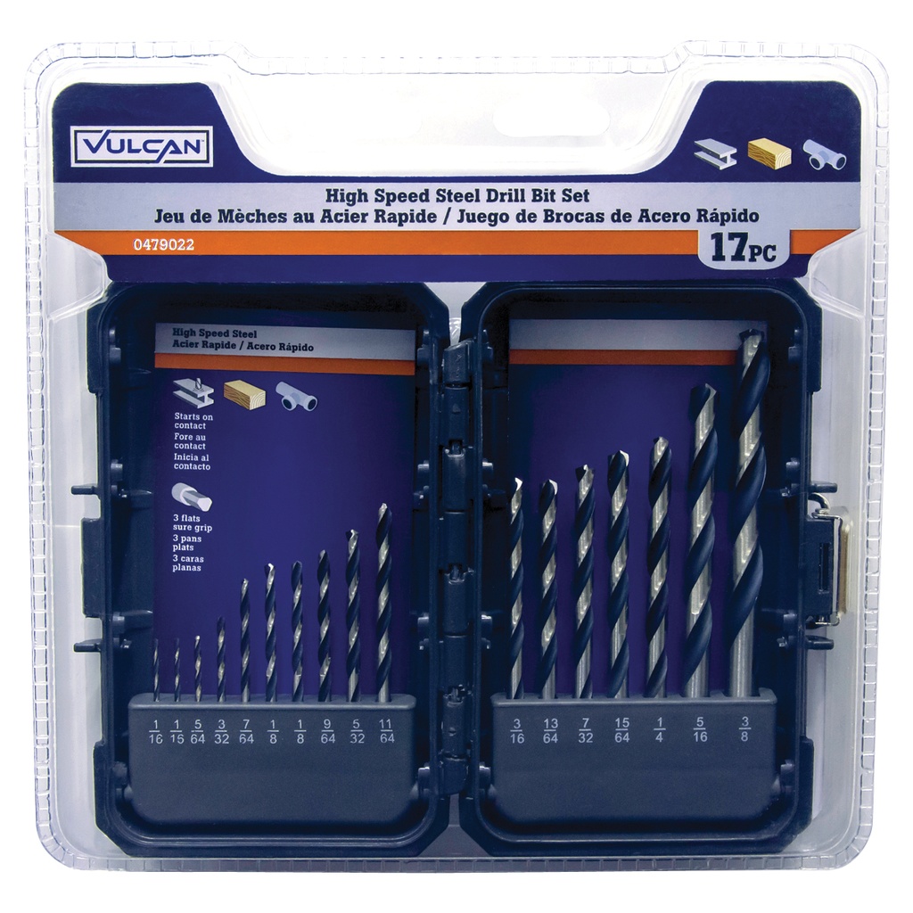 BIT DRILL PVB SET 17PC 1/16 -