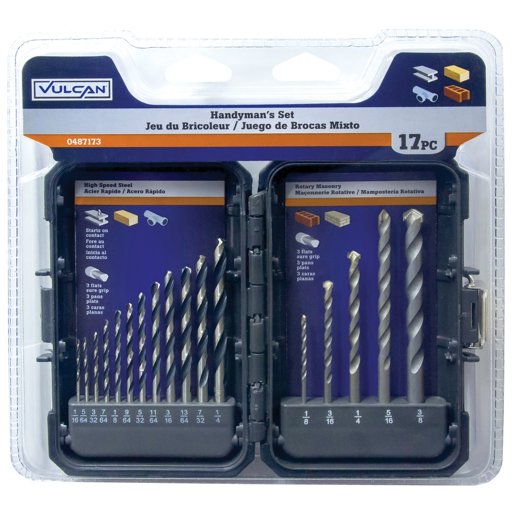 BIT DRILL PVB/MAS HSS SET 17PC