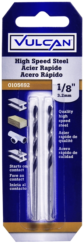High Speed Steel Drill Bit 1/8" 2PK