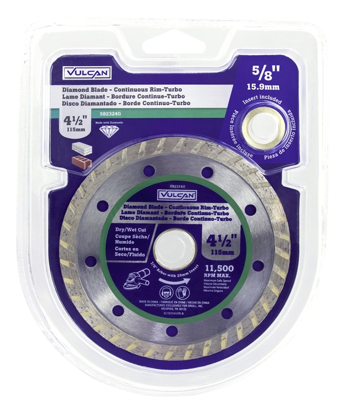 Diamond Blade 4-1/2" Dry/Wet Cut Continuos Turbo