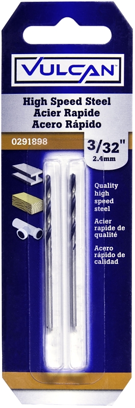 Drill Bit High Speed Steel 3/32" 2PK