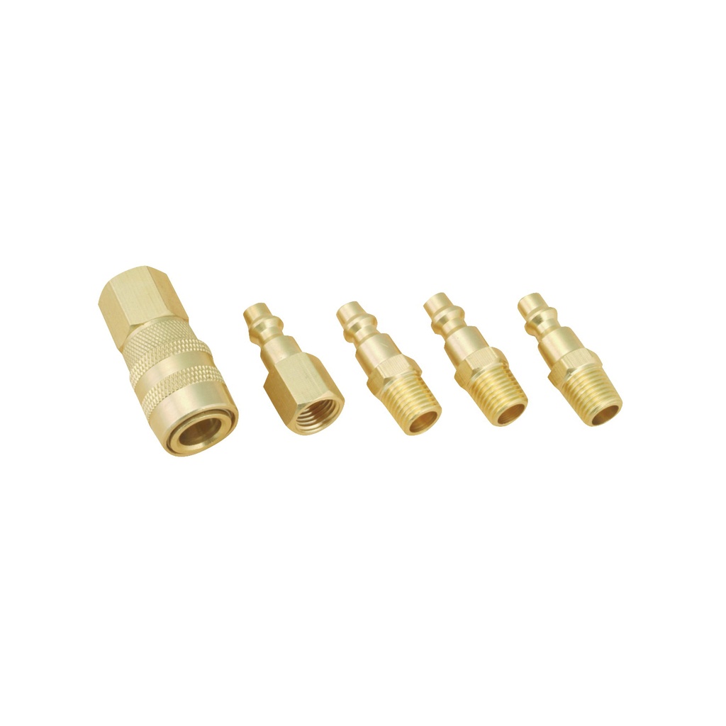 Air Hose Coupler Set 1/4" Brass 5pc
