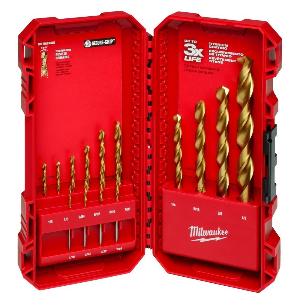 14Pc Titanium Drill Bit Set