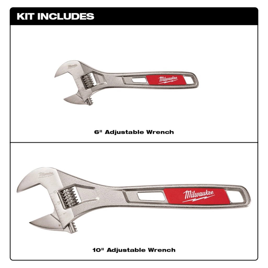 ADJUSTABLE WRENCH SET 2PC