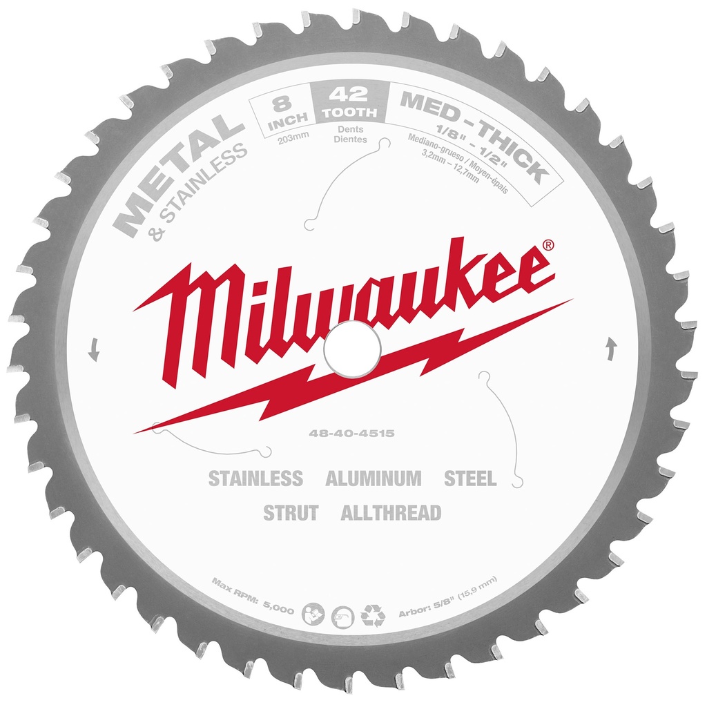 8" X 42T Milwaukee Metal Blade