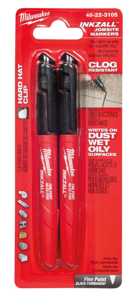 2PK FINE PT BLACK INKZALL MARK
