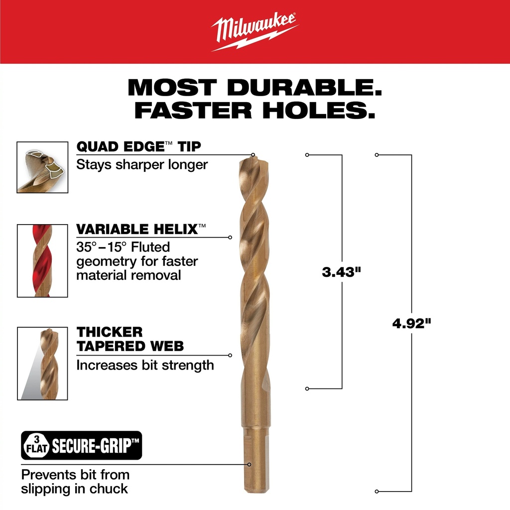 7/16" Thunderbolt Cobalt Bit