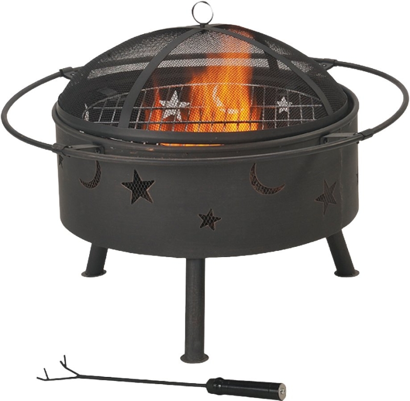 Firepit Round Outdoor 32" Black