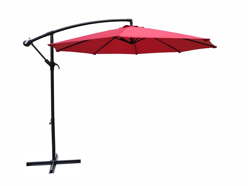 Umbrella & Stand 10ft Offset Red