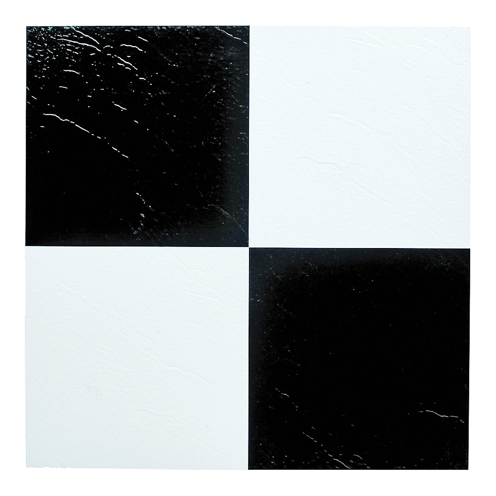Vinyl Floor Tile Black/White BX45