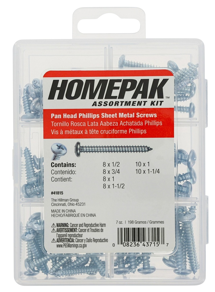 6-CAVITY SHEET METAL SCREWS