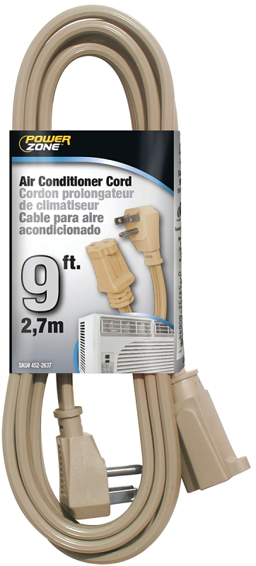 Extension Cord 14/3AWG 9ft Air Conditioner Beige