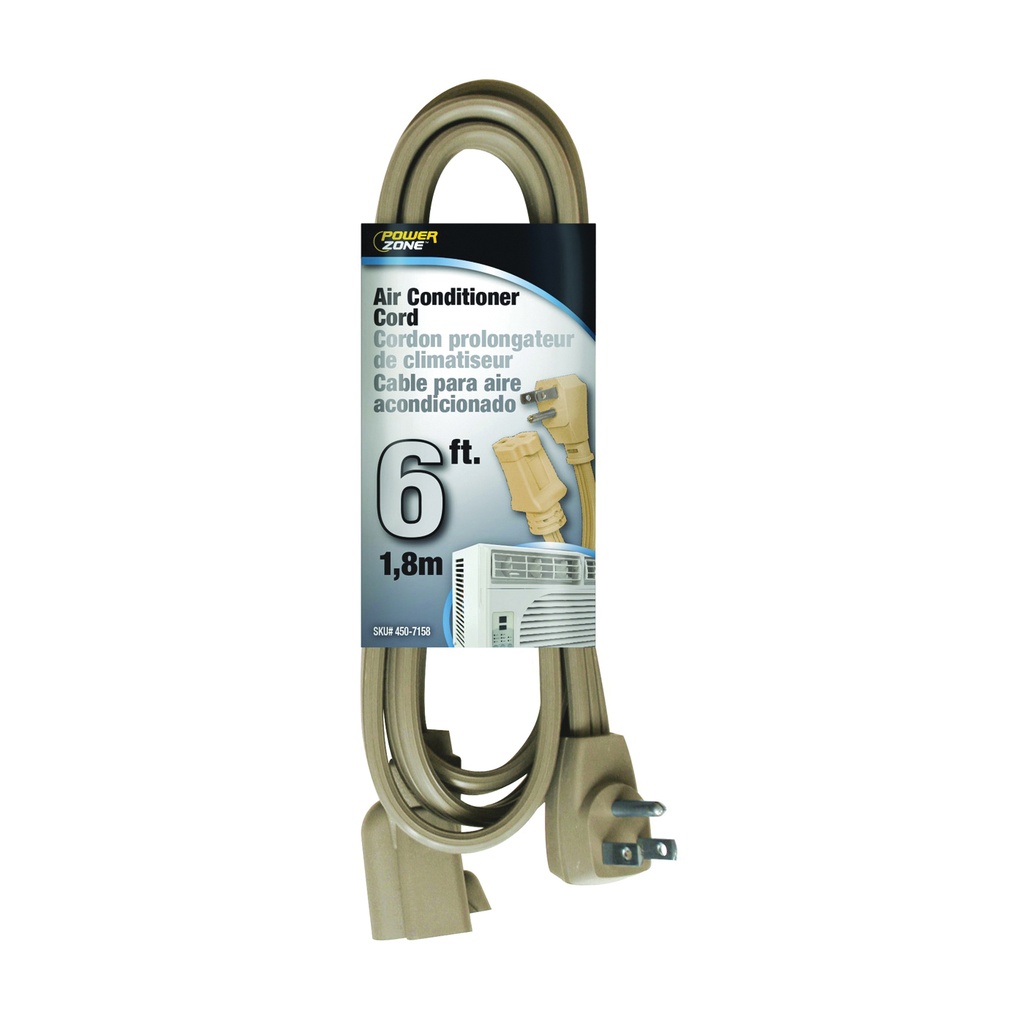 Extension Cord 14/3AWG 6ft Air Conditioner Beige