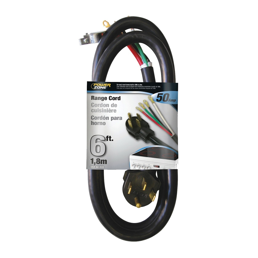 Range Cord 6/2AWG & 8/1AWG 6ft 50A Gray