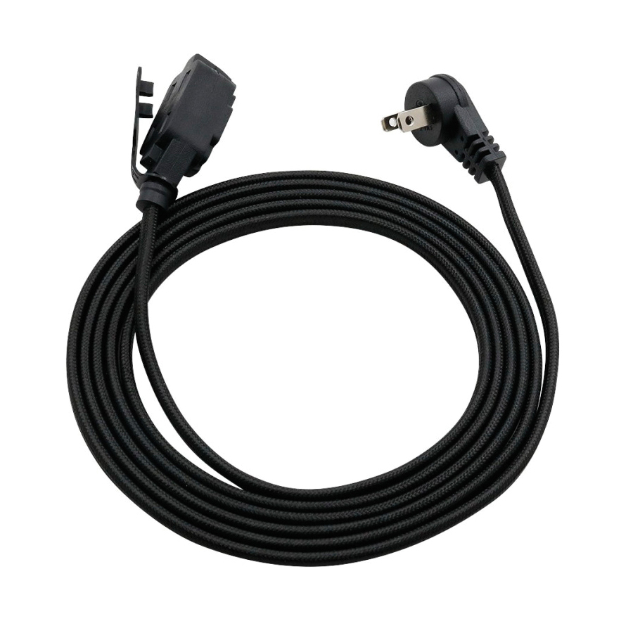 Extension Cord 16/2AWG 9ft 3-Outlet Accent Black