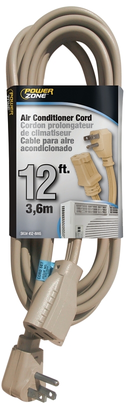 Extension Cord 14/3AWG 12ft Air Conditioner Beige