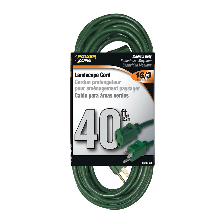 Extension Cord 16/3AWG 40ft Landscape 13A Green