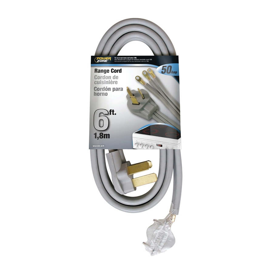 Range Cord 6/2AWG & 8/1AWG 6ft 50A Gray