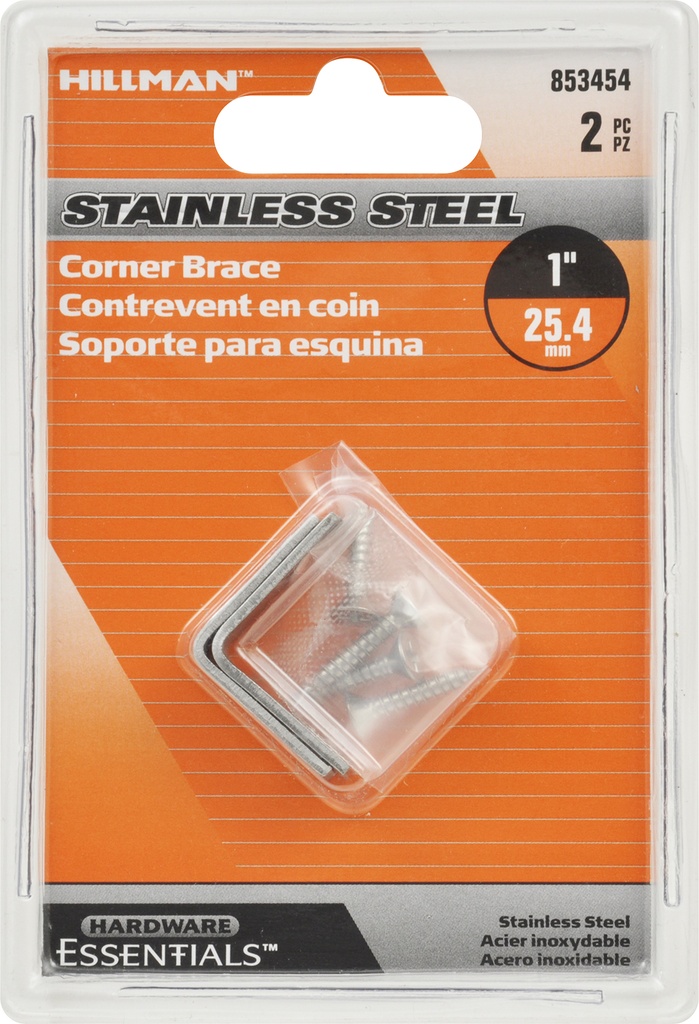 CORNER BRACE 1"X1/2" SS