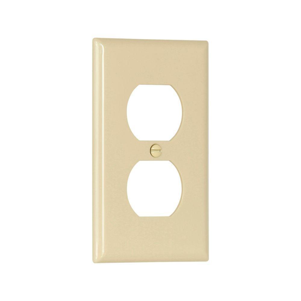Wallplate Receptacle Ivory 1 G