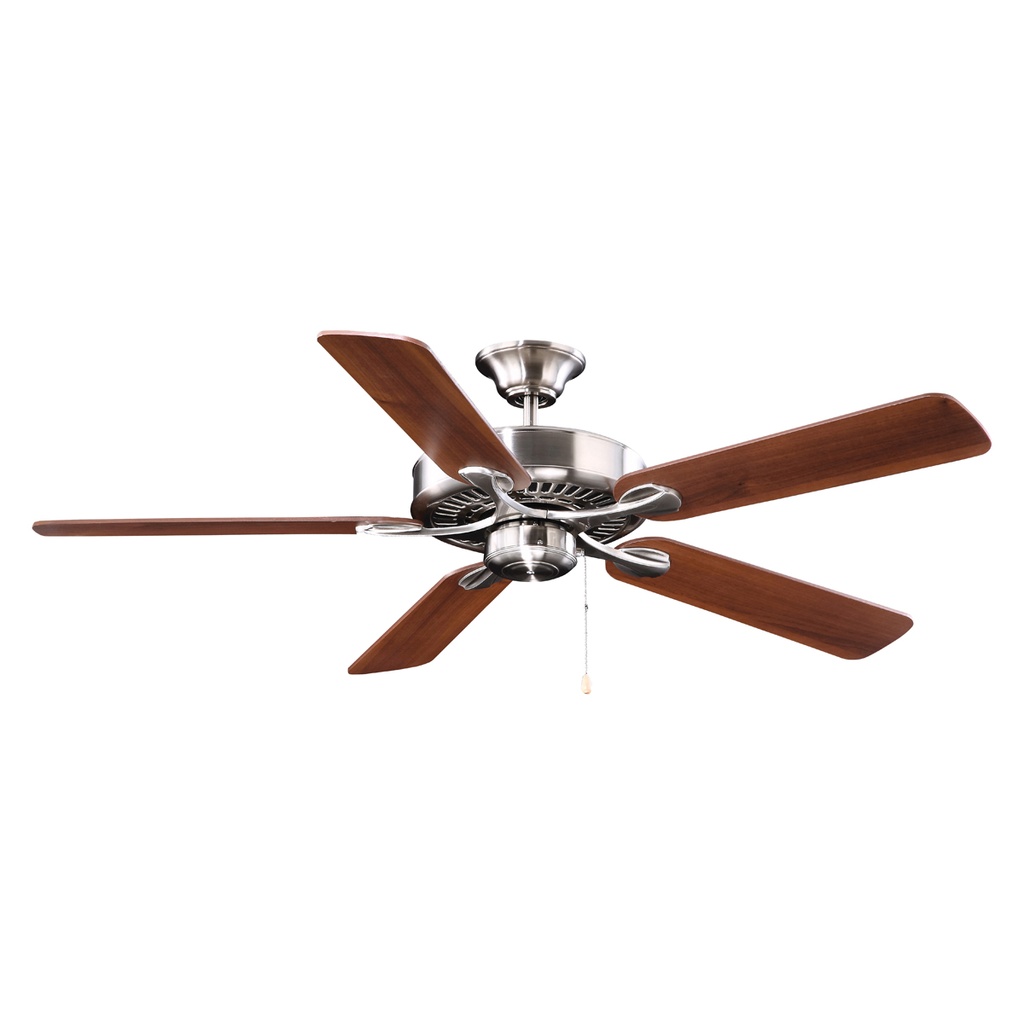 Ceiling Fan 52" Brushed Nickel 5 Dark Walnut Blades 3 Speed