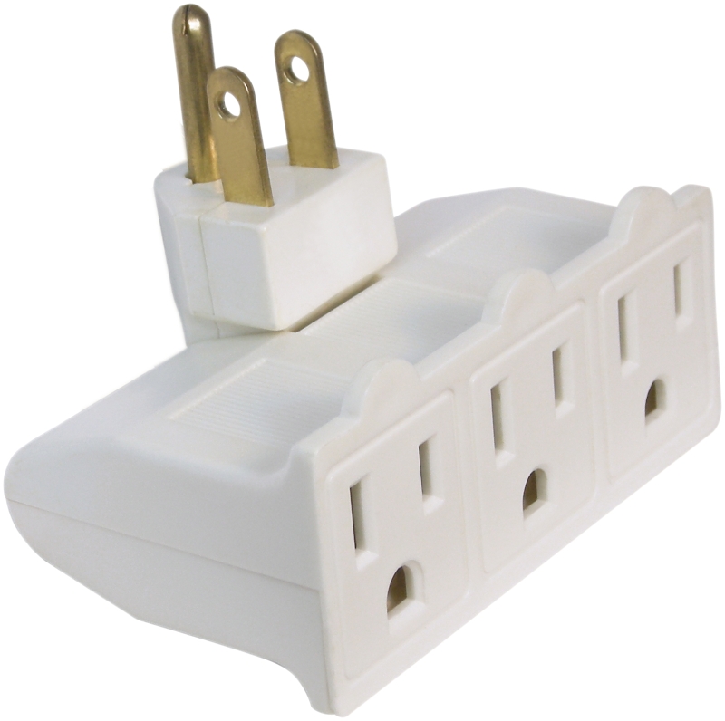 Power Tap Swivel 3 Outlet White