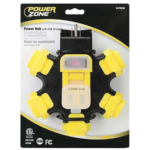 Power Hub 5-Outlet 2-USB Outdoor