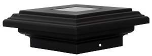 Solar Light Post Cap Black Plastic 10 Lumens  2pk