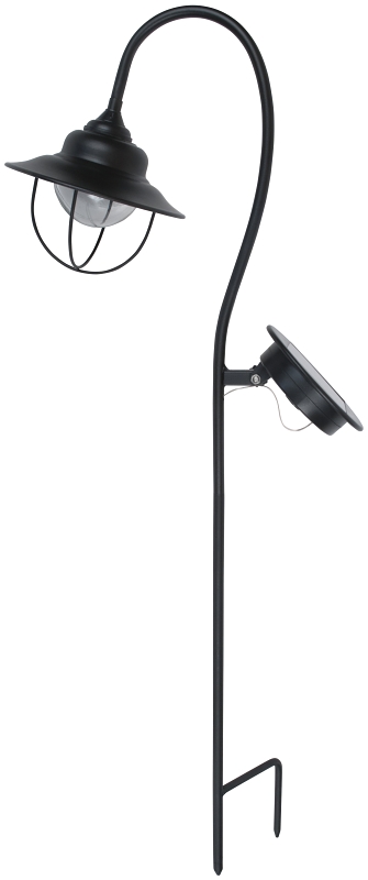 Solar Light Nautical Stick Black Clear Glass Lens