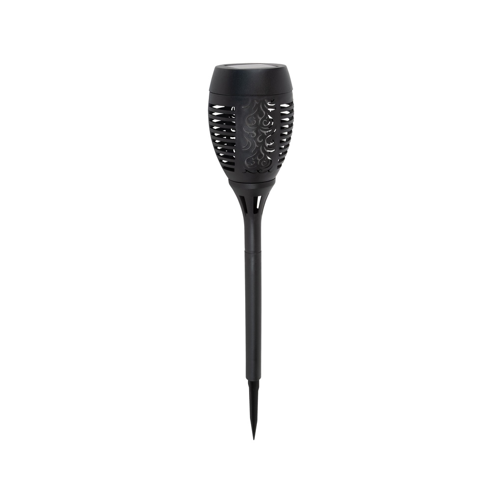 Solar Tiki Torch Black Plastic 32 Lumens