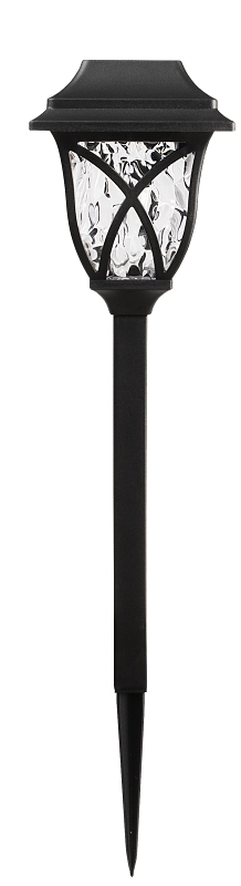 Solar Light Stake Water Glass Lens Black 3 Lumens 4pk