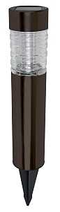 Solar Light Bollard Bronze Metal/Glass 4pk