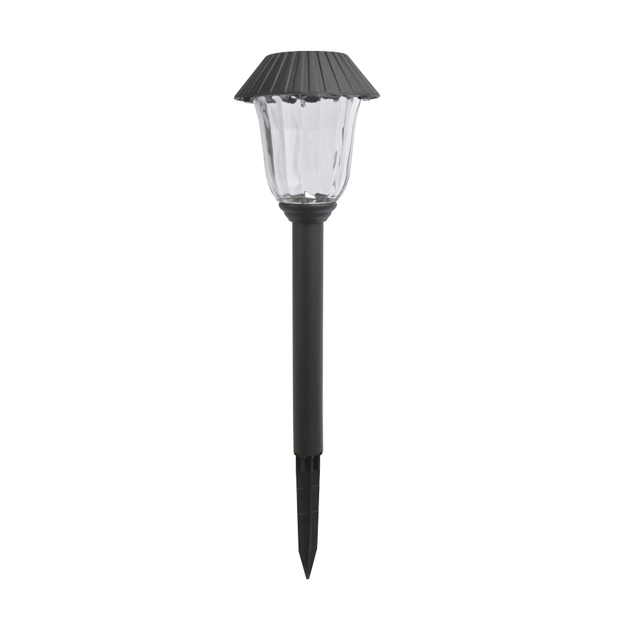 Solar Light Stake Black Plastic Glass Lens 15 Lumens 4pk