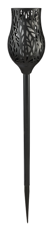 Solar Light Stake Torch Flickering Black Plastic