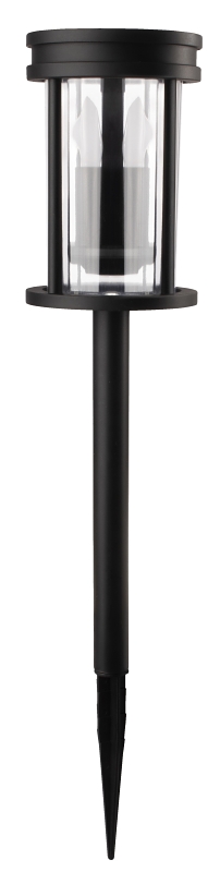 Solar Light Stake Flickering Black Plastic