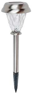 Solar Light Stake Stainless Steel Water Glass Lens 4pk
