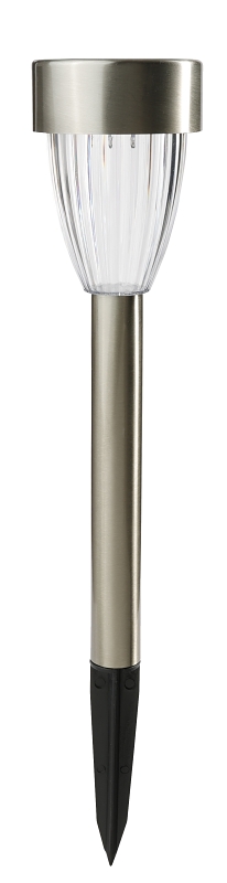 Solar Light  Stake Stainless Steel Metal/Plastic 3 Lumens
