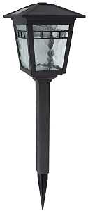 Light Solar Coach Stake Black Plastic/Glass 10 Lumens
