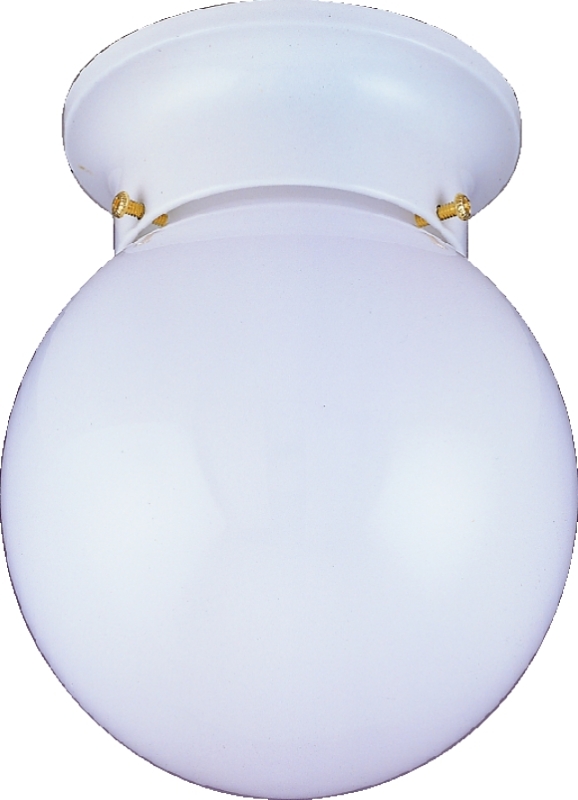 Ceiling Fixture 1 Light White Opal Glass 6"