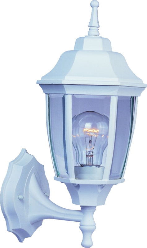 Oudoor Wall Light White Bent Beveled Glass Panels