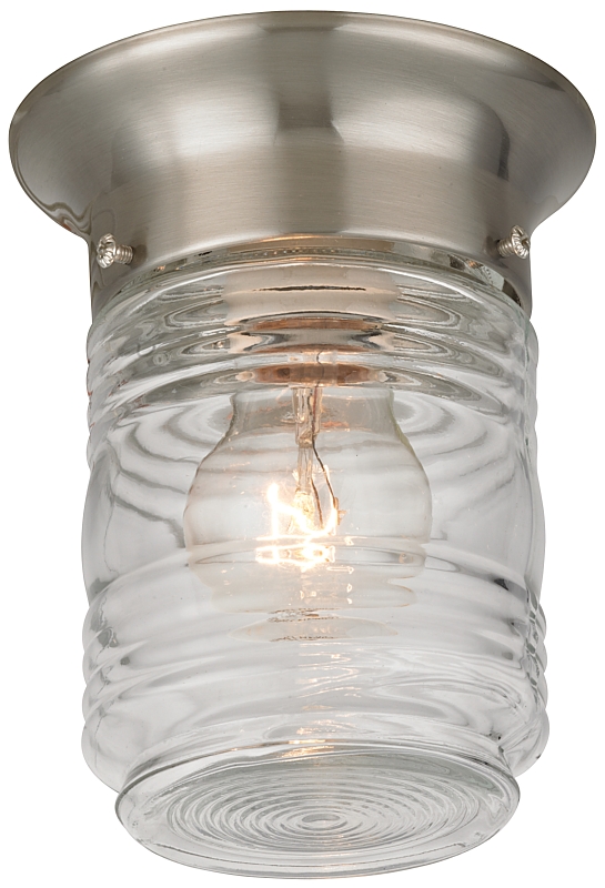 Outdoor Porch Light Brushed Nickel Jelly Jar