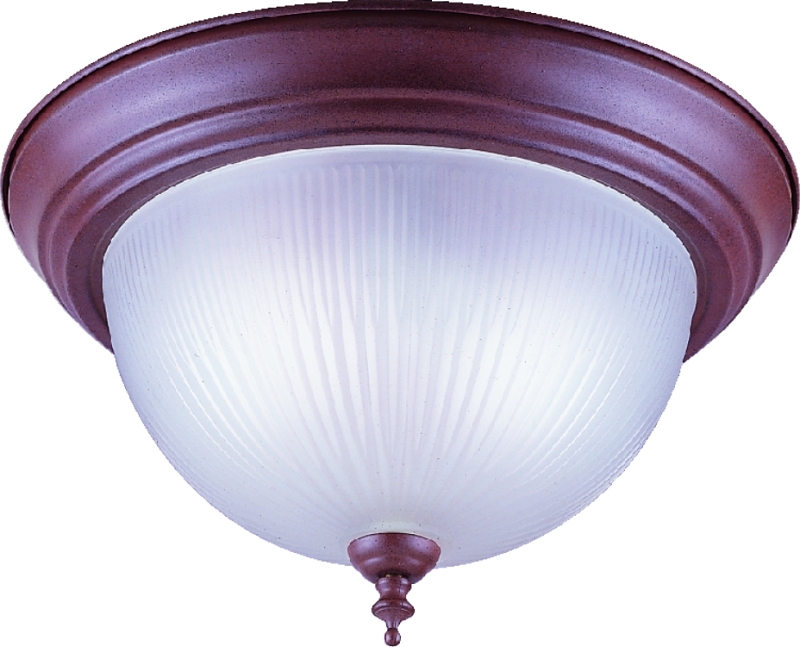 Ceiling Fixture 2 Light Sienna Frosted Ribbed Glass