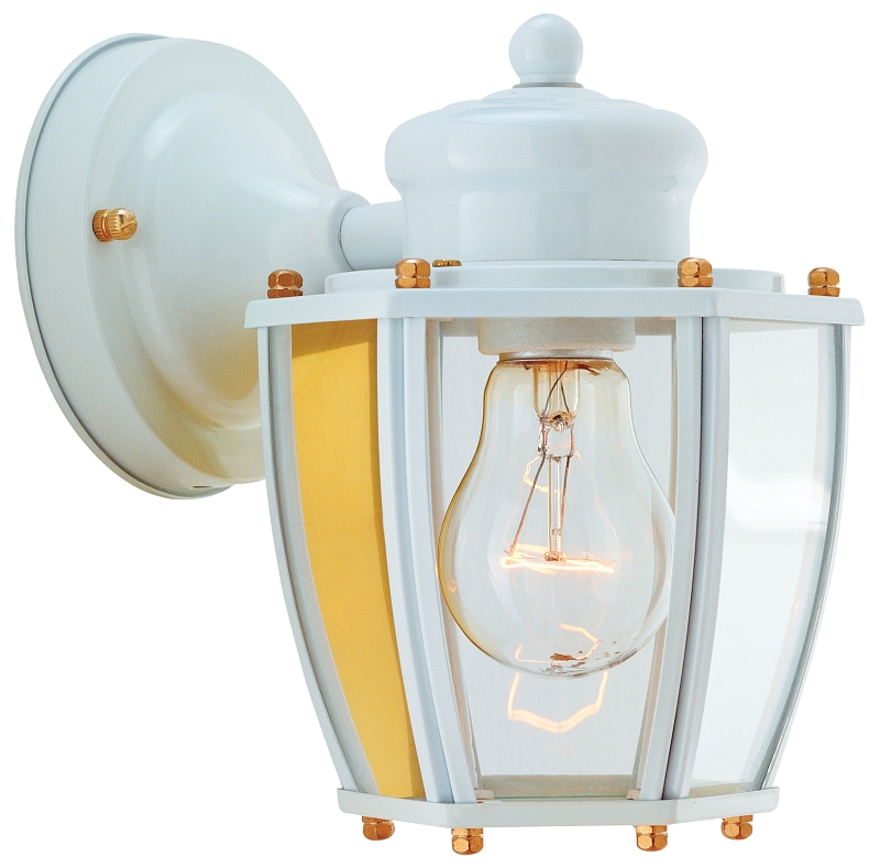 Oudoor Wall Light White Clear Glass Panels