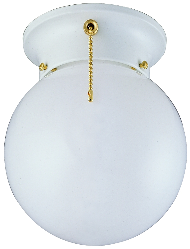 Ceiling Fixture 1 Light White Opal Glass 5-7/8"