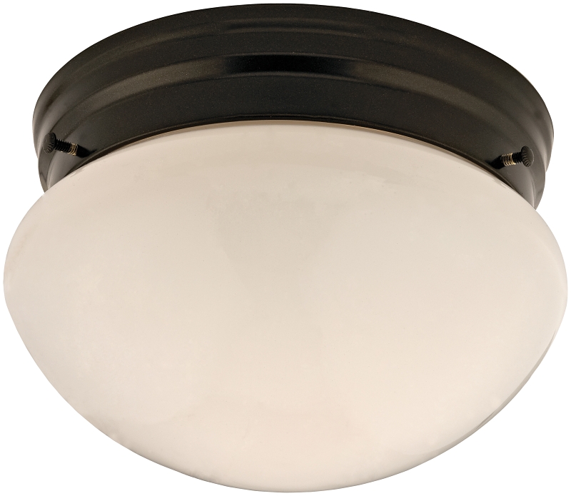 Ceiling Fixture 1 Light Bronze Opal Glass 7-1/2"