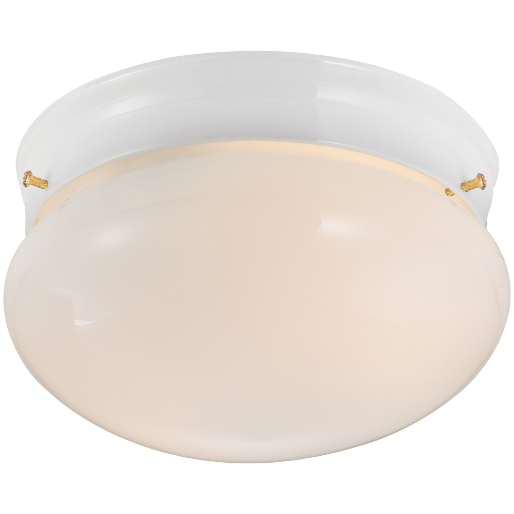 Ceiling Fixture 2 Light White Opal Glass 9-1/8"